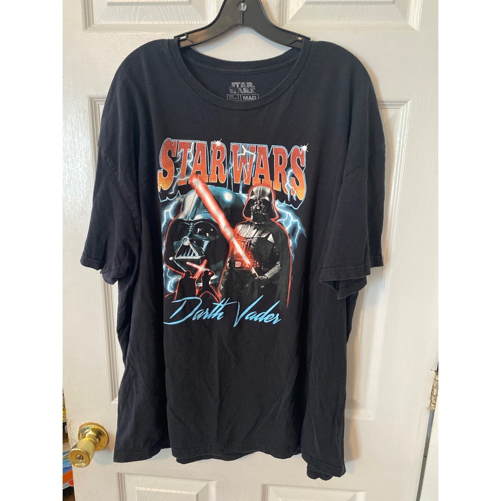 Star Wars Darth Vader Graphic T-Shirt Mad Engine Black Mens 3XL Retro Sith Lord